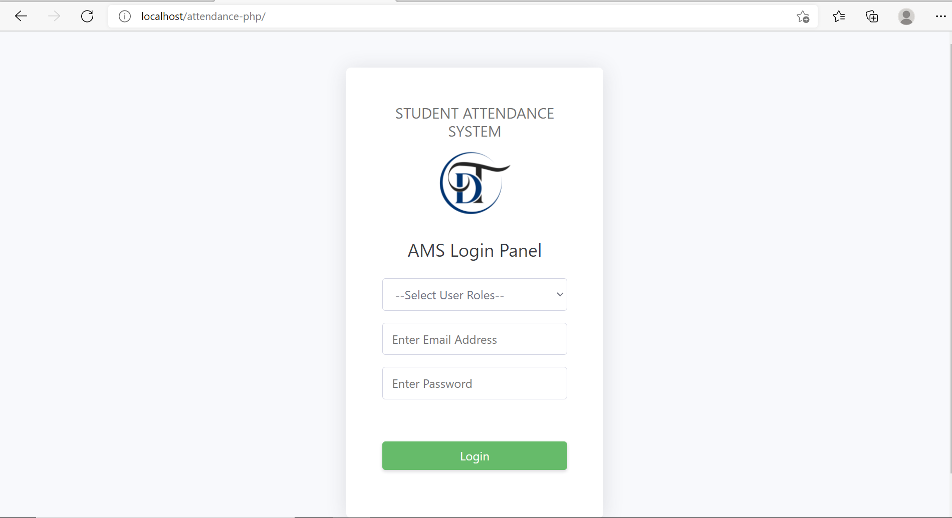 Attendance Management System screenshot